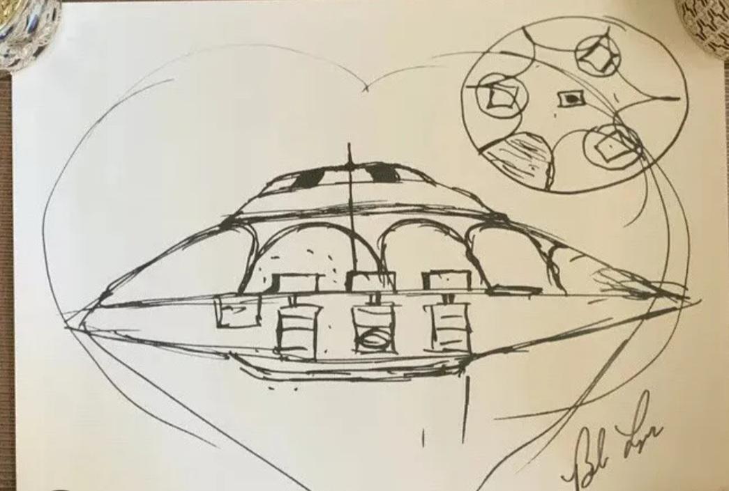Help I have a signed Bob Lazar Sports Model sketch UFO FEED