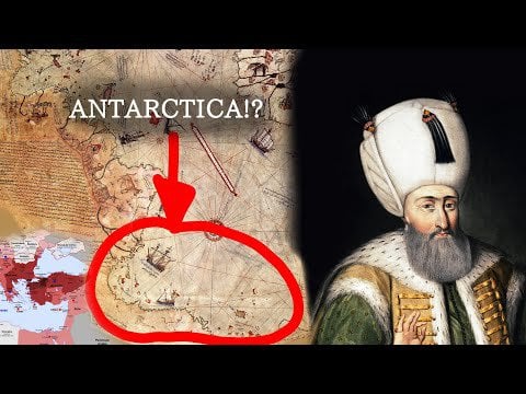 the Piri Reis map, turkish map made in 1513 could show knowledge of The Americas and Antarctica