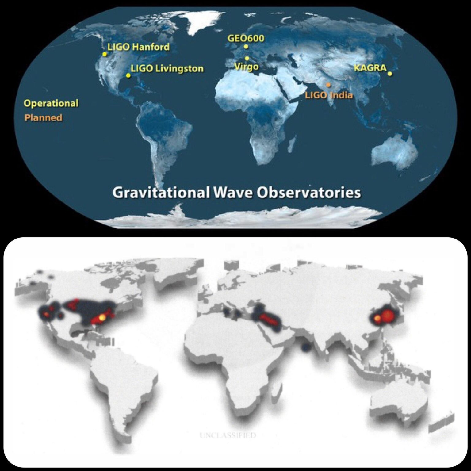 Gravitation Wave Observatories compared to UAP sightings