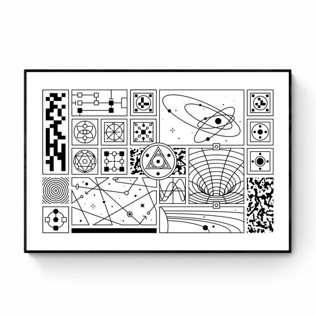 Alien occult Guide to space travel. - 'obscure Researches' - Linocut Print