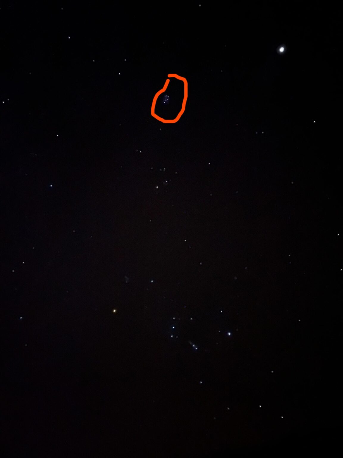 What is the cluster of stars that looks like a question mark?