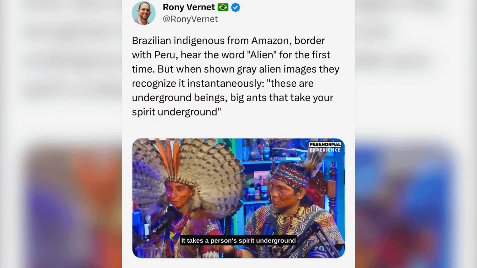 Brazilian indigenous people react to a picture of a “grey alien”
