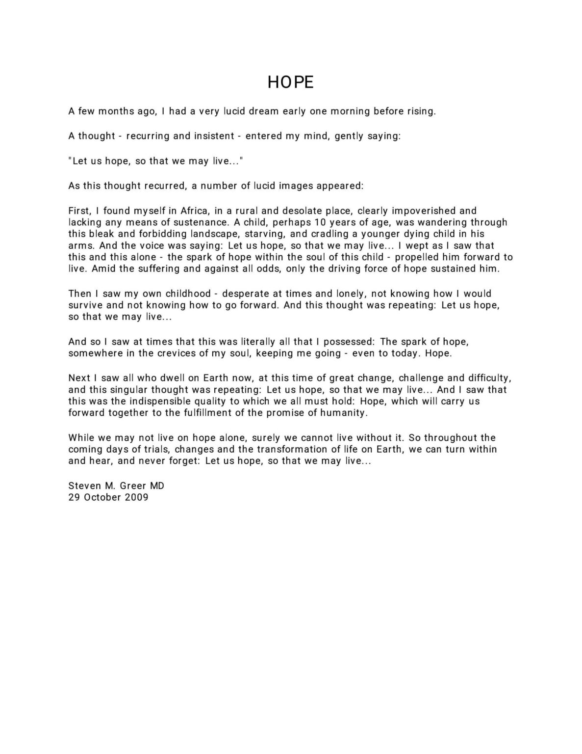 Hope that we can all understand this message