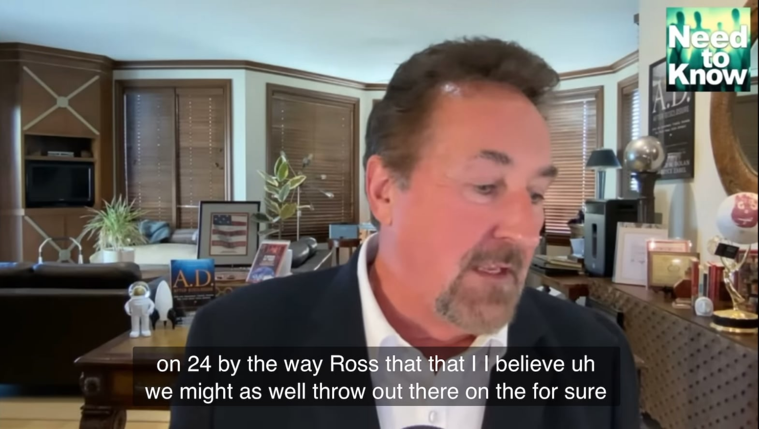 Clip from Need to Know about publication timelines for Luis Elizondo’s book and David Grusch’s op-Ed
