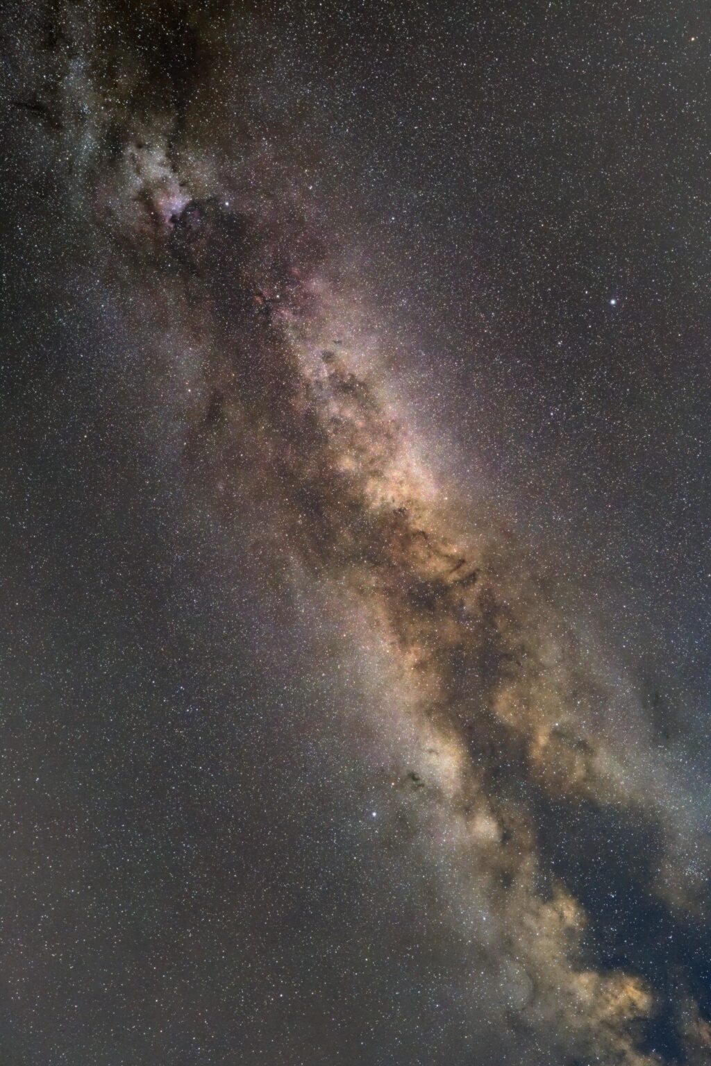 A capture of the "Summer Triangle" in the Milky Way I took on a star gazing hike.
