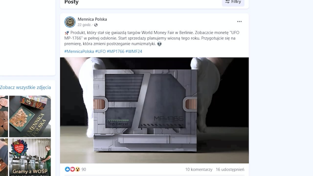 This is no joke. A Polish levitating collector's coin in the shape of a saucer.