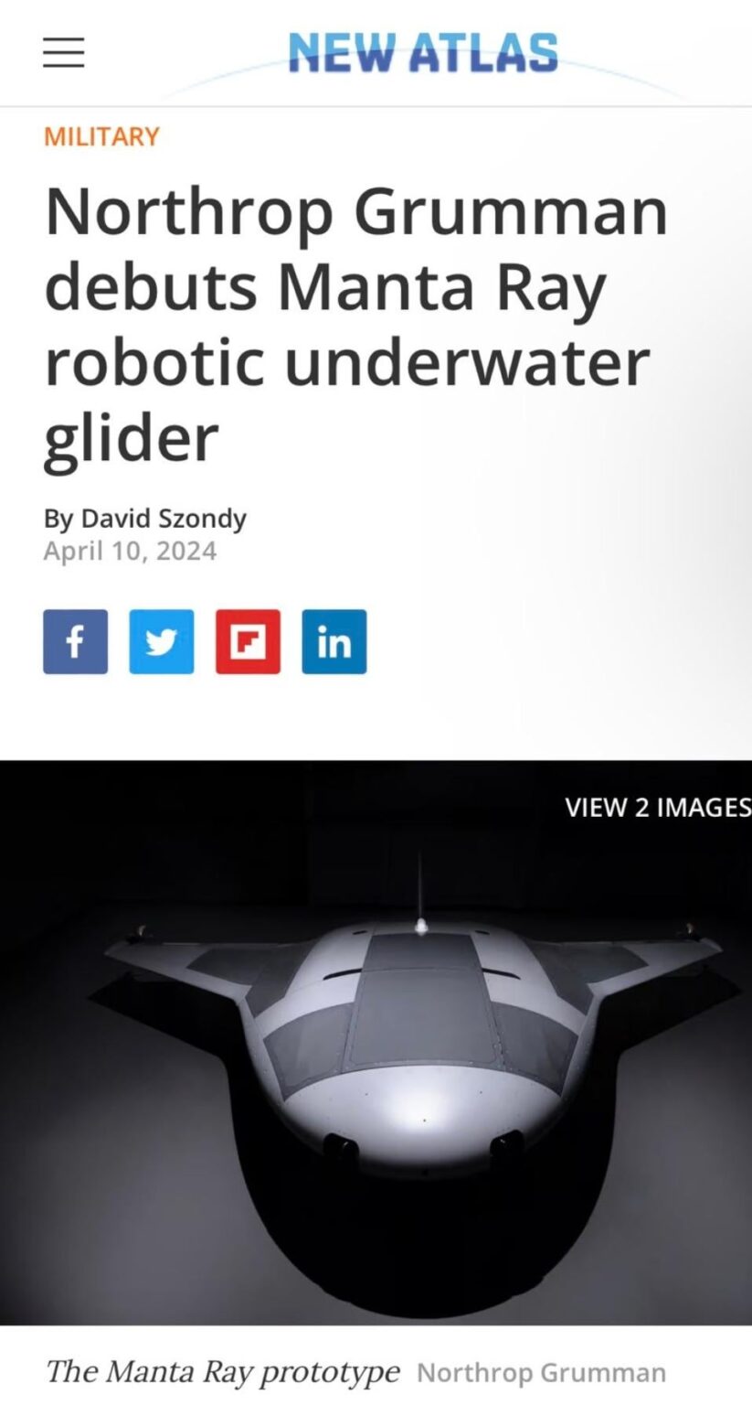 Northrop Grumman debuts first underwater glider, possible USO.