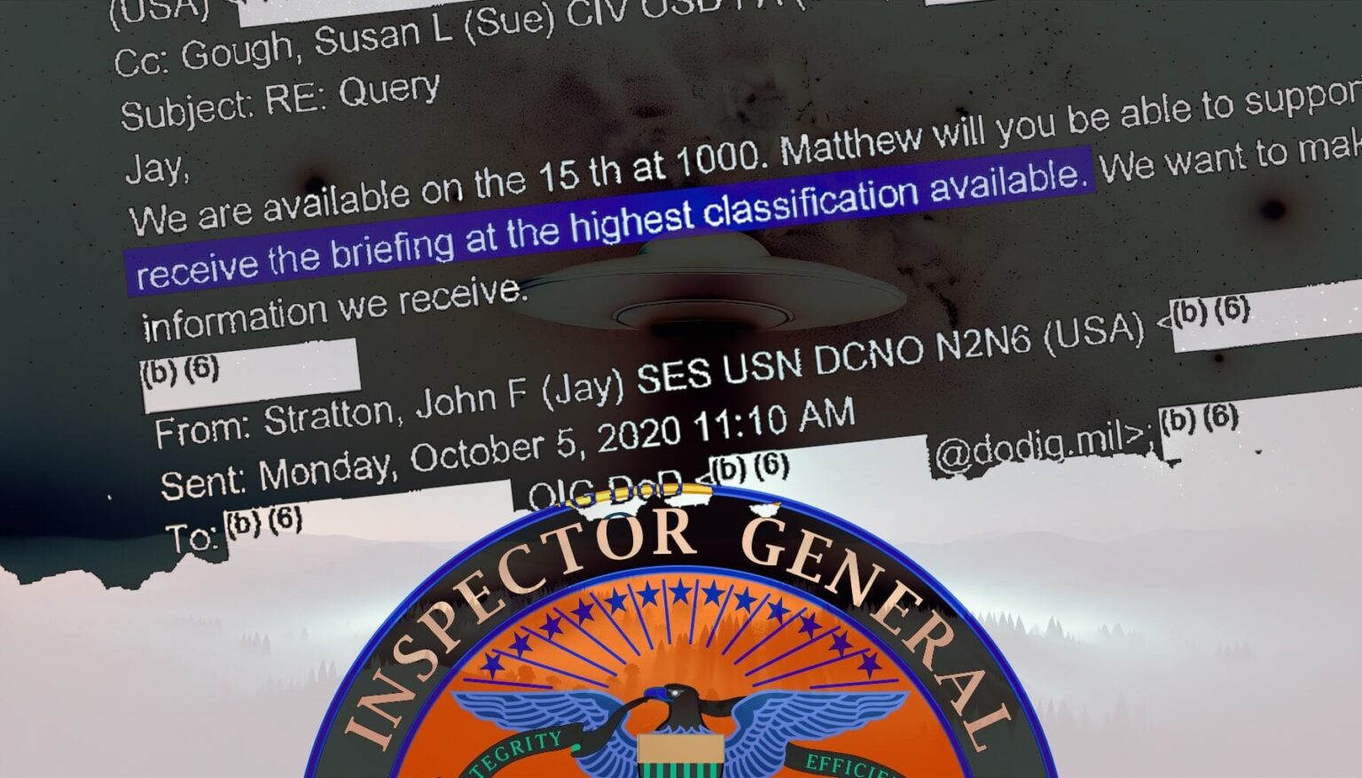 DoD/IG Emails On Their "Evaluation" of UAP Just Released (and more to come)