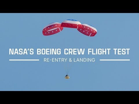 Boeing Starliner re-entry+landing livestream (starting 22:50 EDT, 6 Sept)