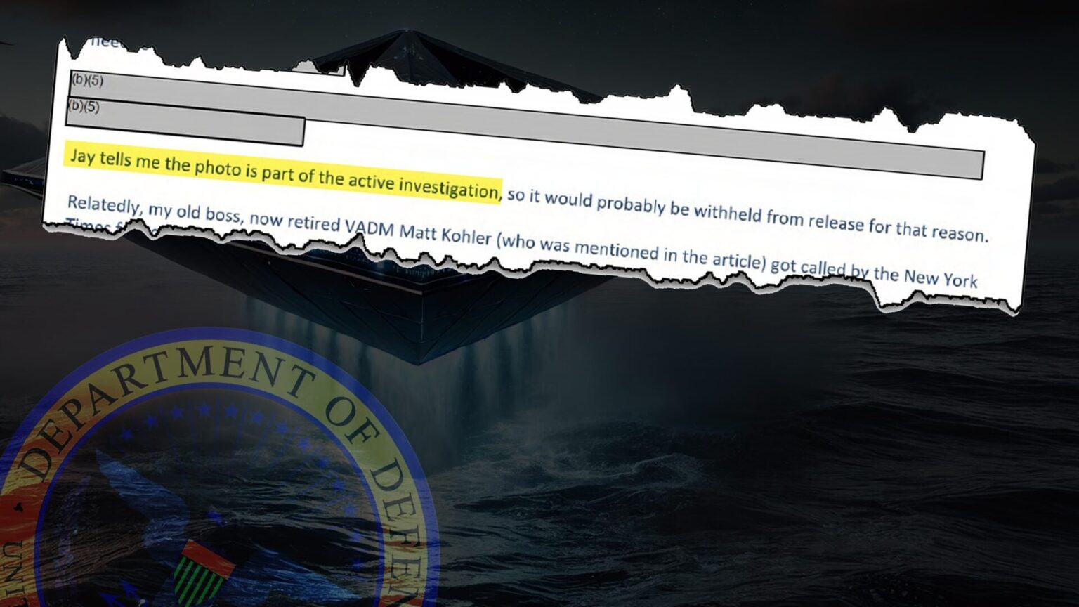 FOIA-Released Emails Mention Alleged Triangular UAP Photo; Former UAP Task Force Director Speaks Out