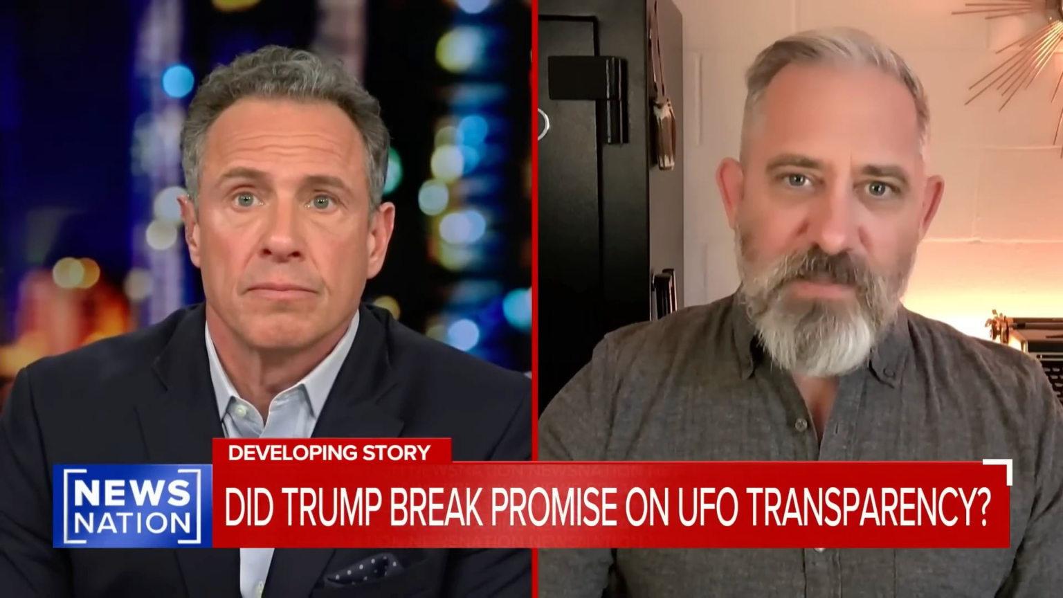 Chris Cuomo calls out the Trump admin for not being transparent on UAPs, covers the new Tic-Tac video. Coming out of water, picked up on radar and thermal, synchronized instantaneous departure. Corbell: “This has been going on for decades, if not centuries. We don’t have technology like this".