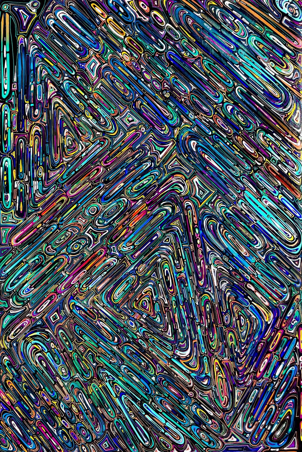 Aliens inspired painting -Short Circuit-ink and acrylic painting