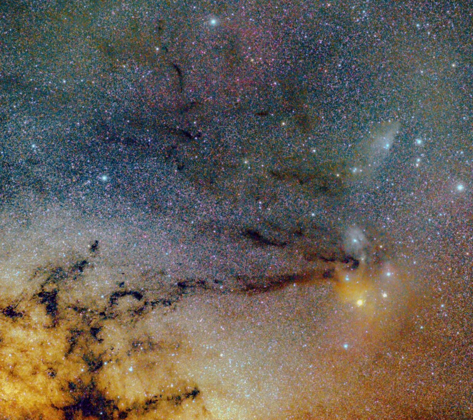 Dark Horse Nebula and Rho Ophiuchi