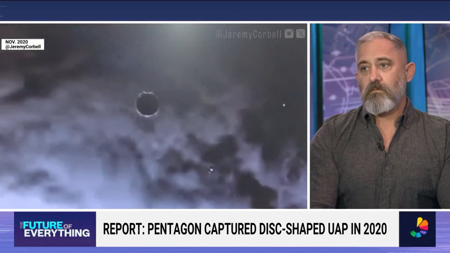 NBC News - Disc-shaped UAP caught on camera by the military flying somewhere between Afghanistan and Pakistan in 2020 - Interviews Jeremy Corbell who says this is just the tip of the iceberg - "George Knapp and I are committed to reporting on our best evidence, and you're seeing a part of that now".
