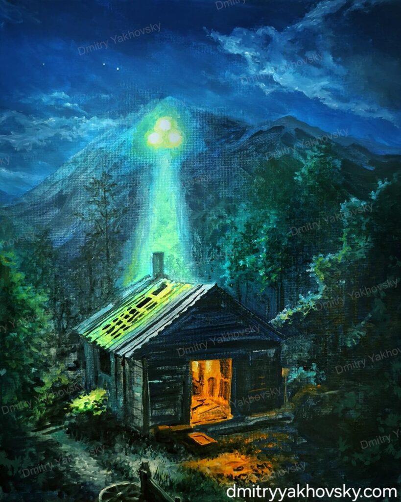 UFO encounter, my oil painting 🛸