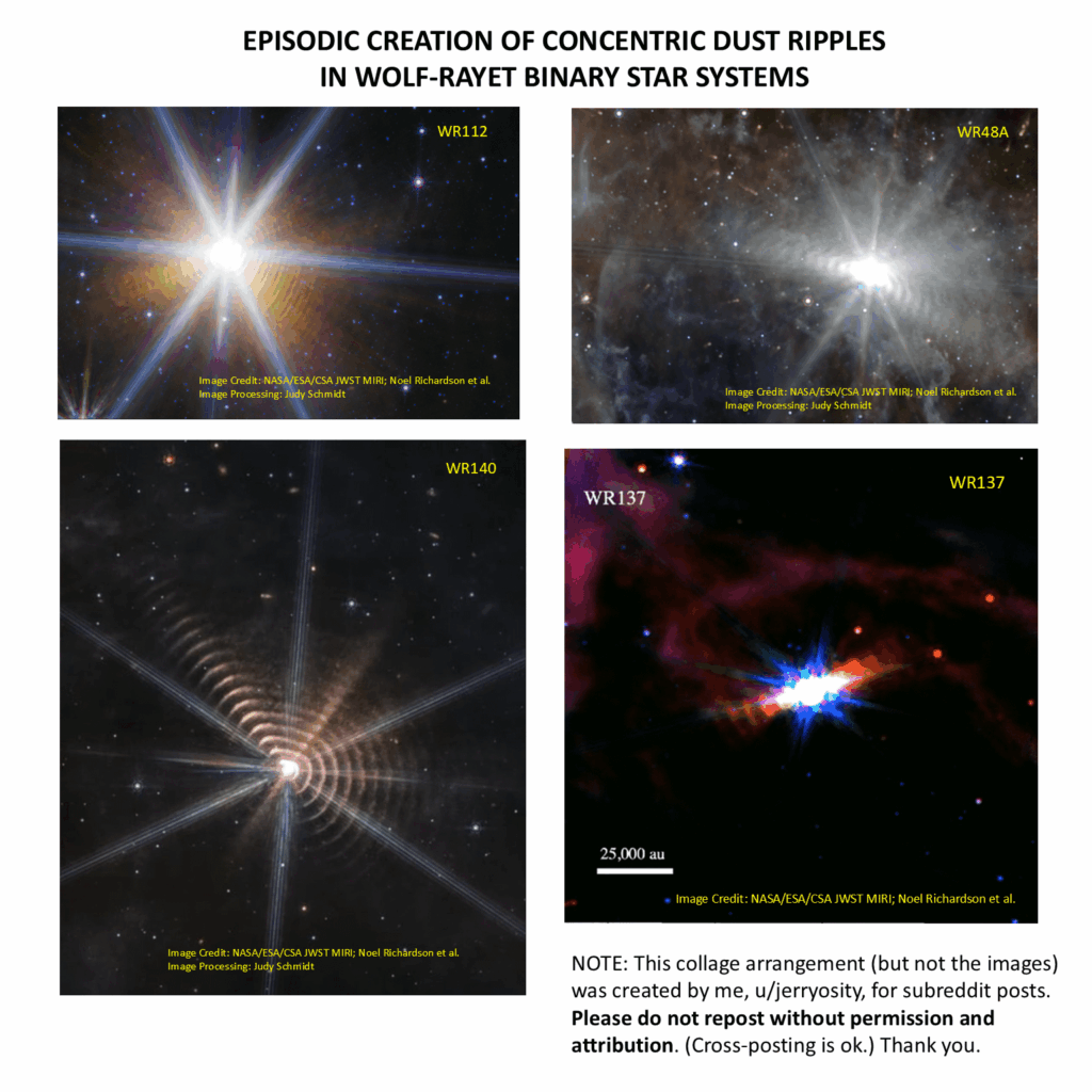 Wolf-Rayet Binary Star Systems With Concentric Dust Patterns