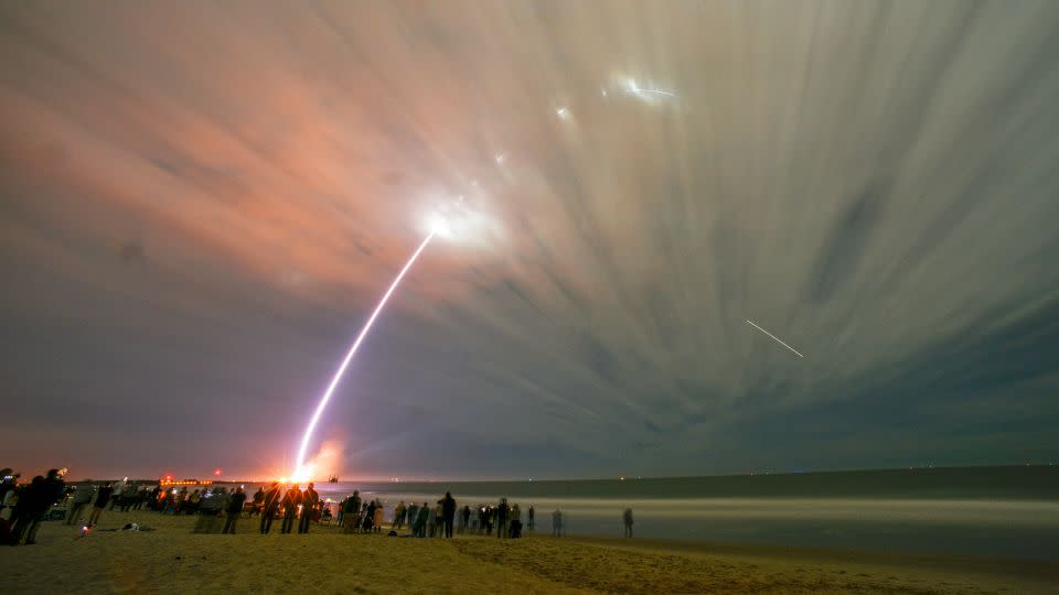 A Blue Origin New Glenn rocket lifts off on its inaugural launch at the Cape Canaveral Space Force Station in Florida on January 16. - Steve Nesius/Reuters