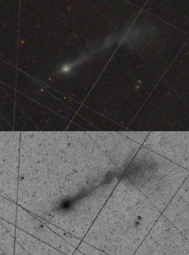 A stacked deep image of 3I/ATLAS, taken between 5:08–5:22 UT
