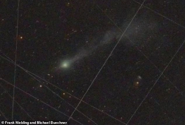 Optical images captured on November 9 (pictured) reveal that 3I/ATLAS is ejecting enormous jets of material both toward and away from the sun