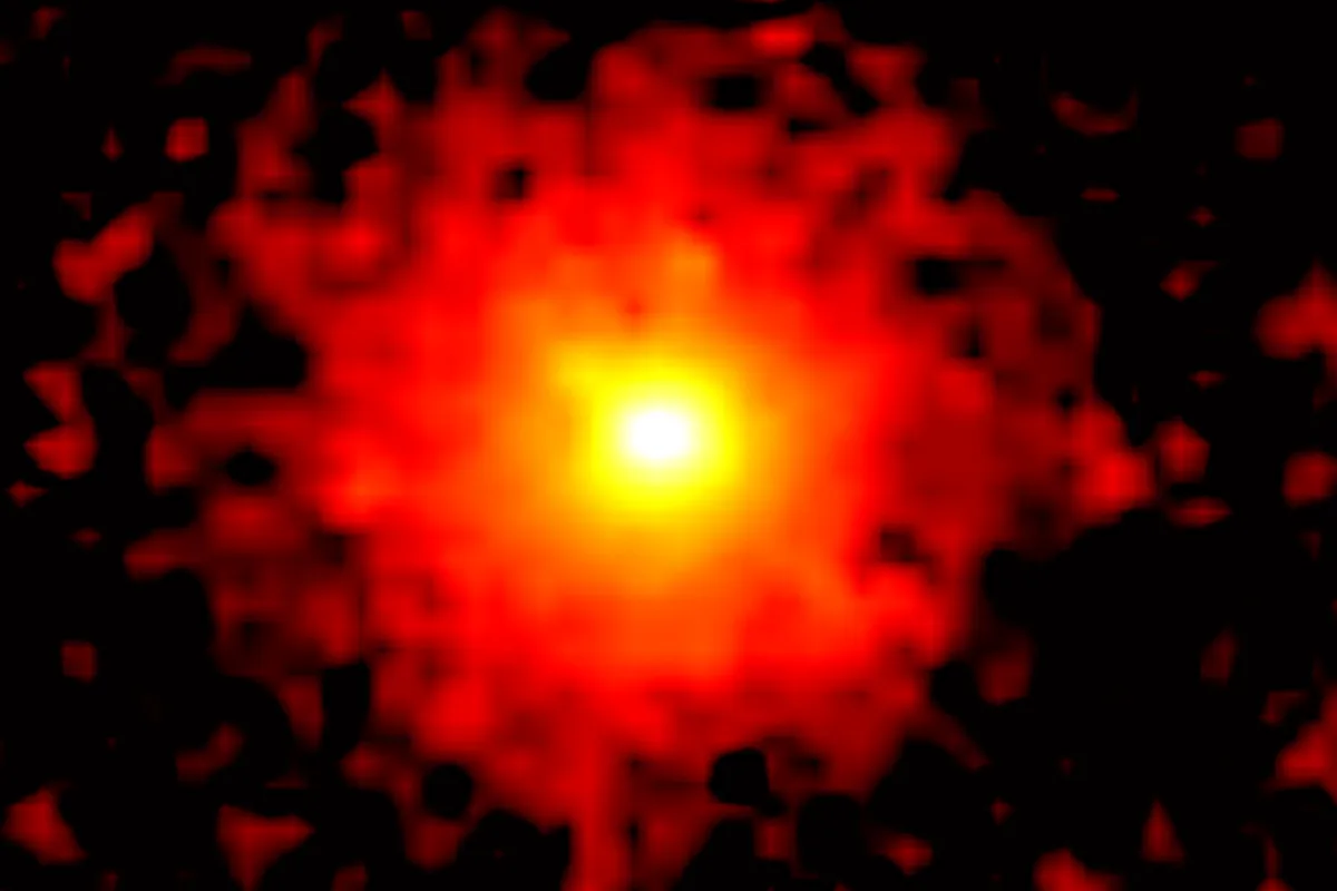 A view of comet 3I/ATLAS, as seen by NASA’s SPHEREx (Spectro-Photometer for the History of the Universe, Epoch of Reionization and Ices Explorer), which observed the interstellar object from 7–15 August 2025. Credit: NASA/SPHEREx
