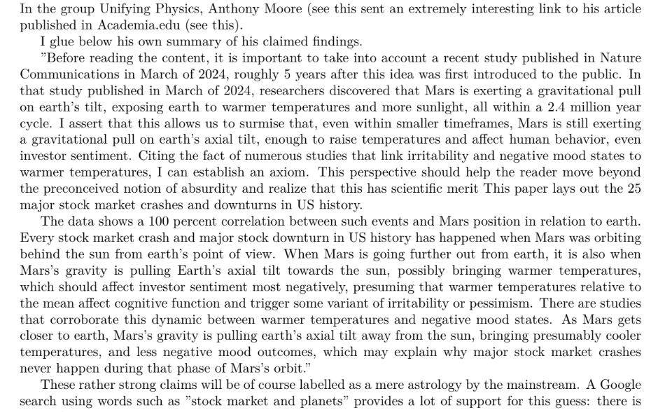 Major Milestone!! Fringe idea now has mainstream credibility. Anthony of Boston's paper about Mars influence on stock market crashes has been cited in a peer-reviewed journal that's indexed on Corbiss and cited on several global platforms