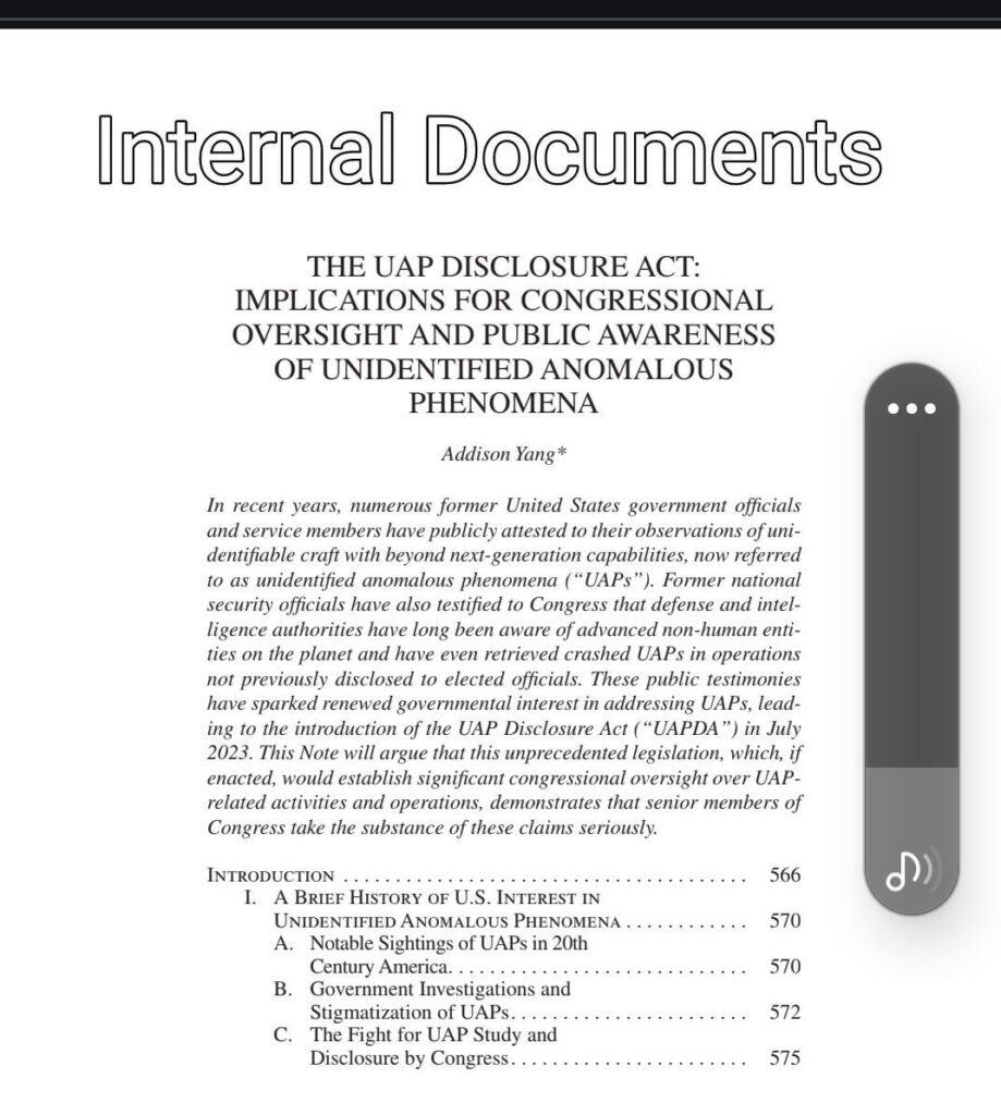 And the government has always claimed that the UFO issue is unrealistic. And it itself is putting maximum effort into its research.