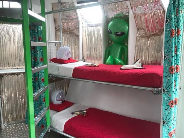 The alien space ship comfortable sleeps two