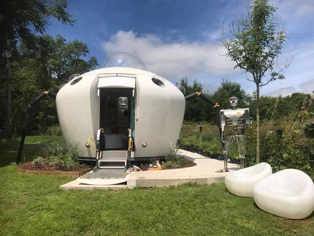 The campsite features its very own UFO spaceship and you can sleep in it