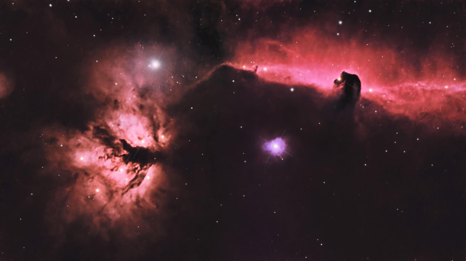 Flame and Horsehead Nebulae Flame and Horsehead Nebulae
