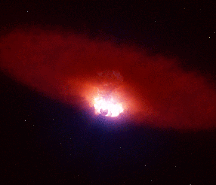 Unique shape of star’s explosion revealed just a day after detection, using ESO's VLT (artist impression)