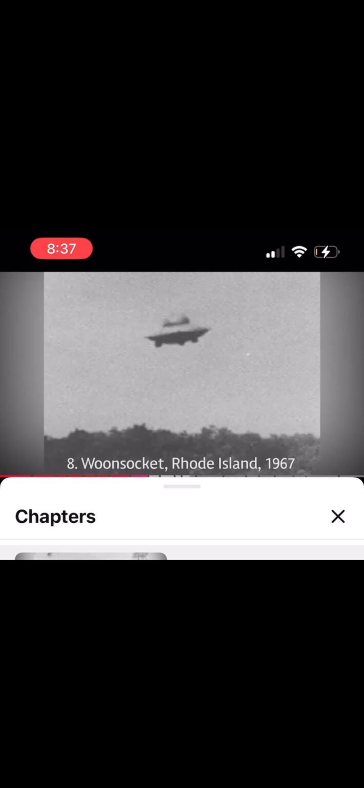 the old texture of the photo is also a sign this photo was taken in 1967 and the object is way above trees either the government made UFOs forbidden from the public and people are inside the Top Secret UFOs or its aliens?