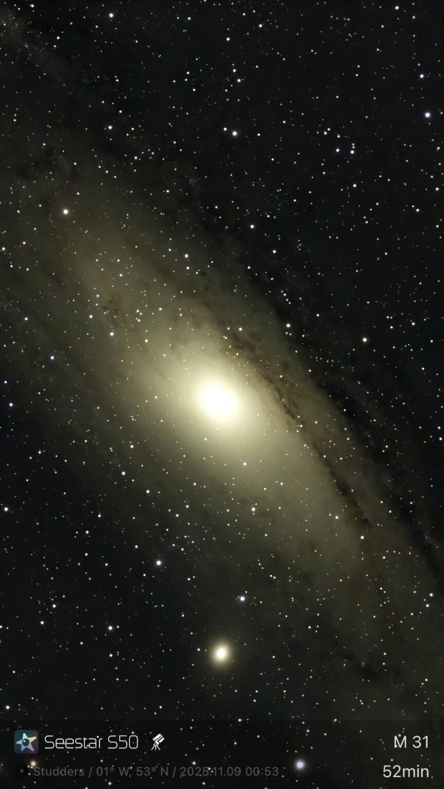 M31 52 mins at 20 sec exposure SeeStar S50 EQ mode