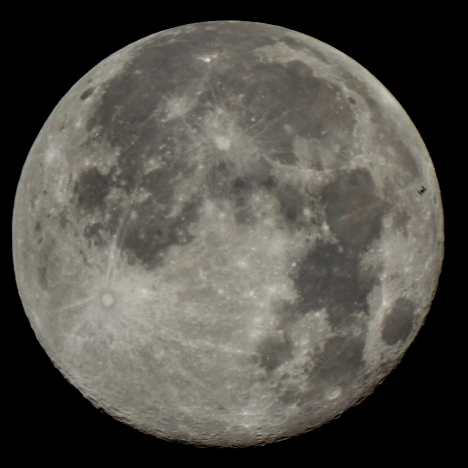 ISS transiting the Moon