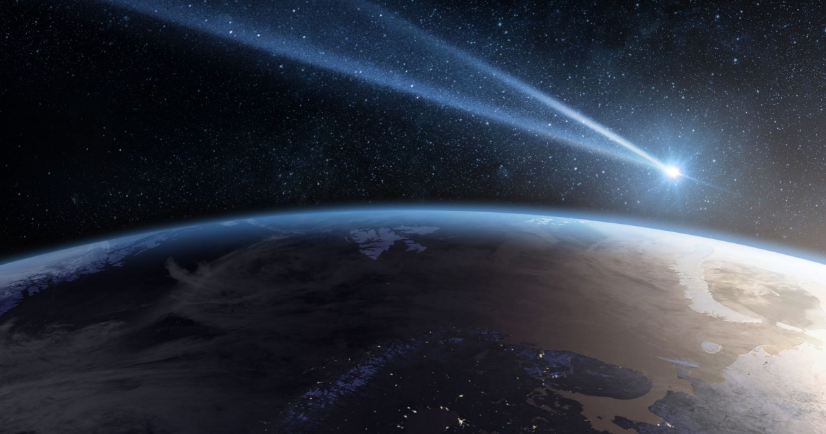 Comet over Earth
