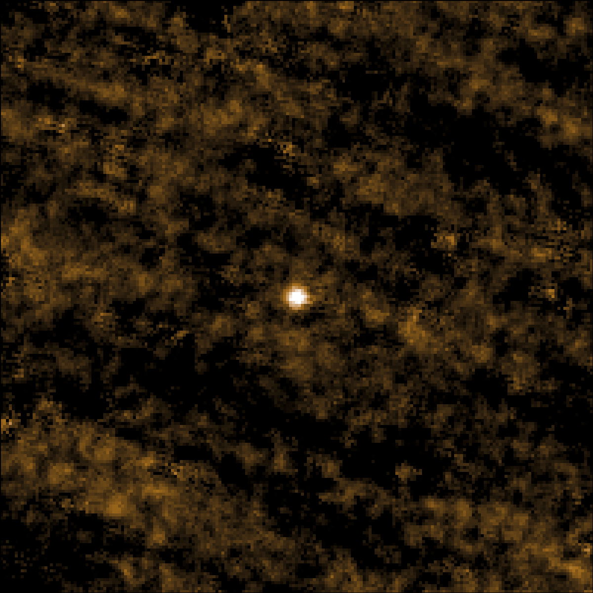 A gif showing a moving white dot across a brown and black static background