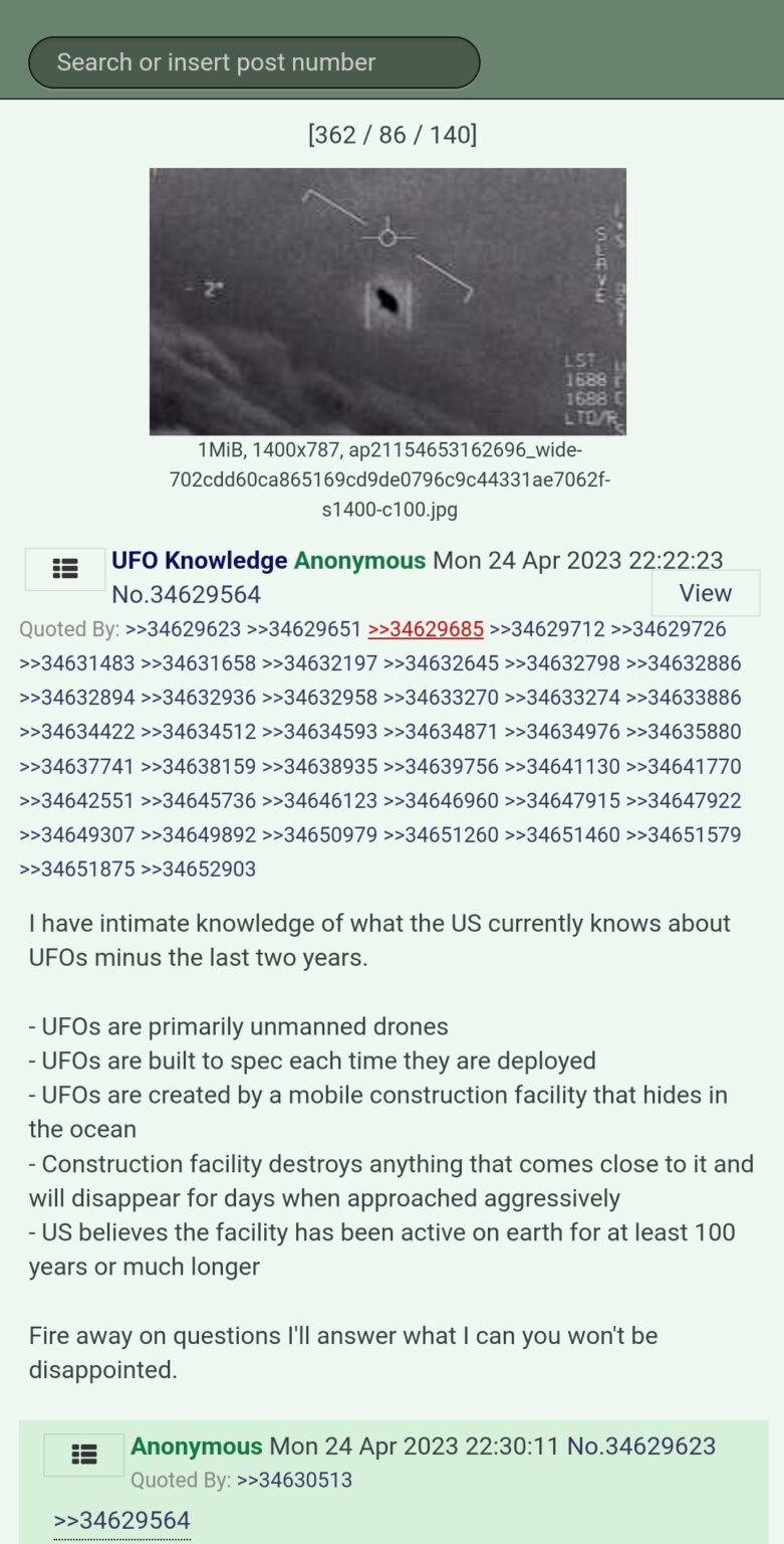 UAP 4chan Whistleblower Claims ; What has since been verified by other sources since 2023?