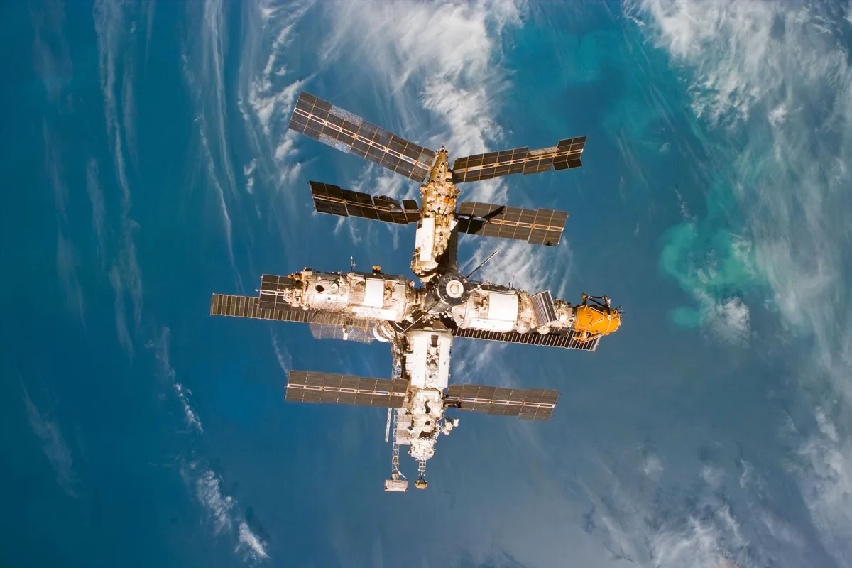 Mir Space Station seen above Earth.