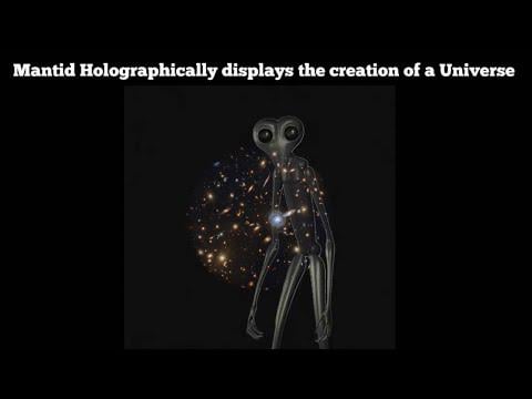 In Meditation, Man meets a Mantid which displays the creation of a Universe