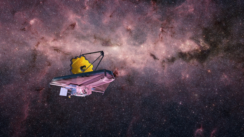 The James Webb Space Telescope is shown against a host of distant stars.