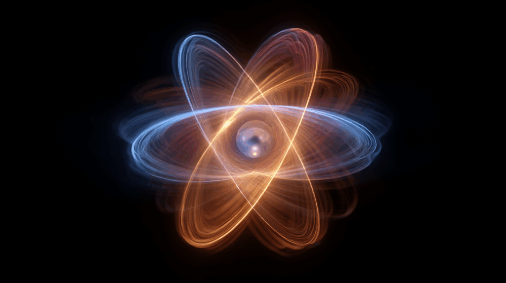 illustrattion of an atom, AI
