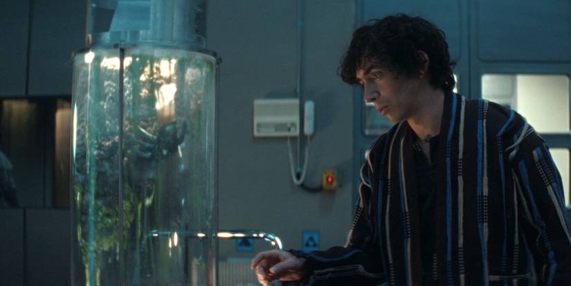 Boy Kavalier (Samuel Blenkin) investigating a beetle-like alien lifeform in Alien: Earth season 1, episode 3