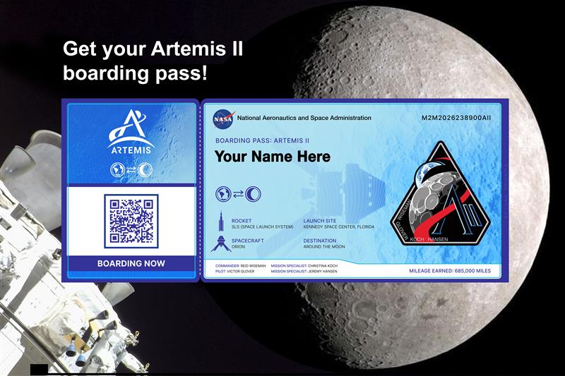 Launch Your Name Around Moon in 2026 on NASA’s Artemis II Mission 