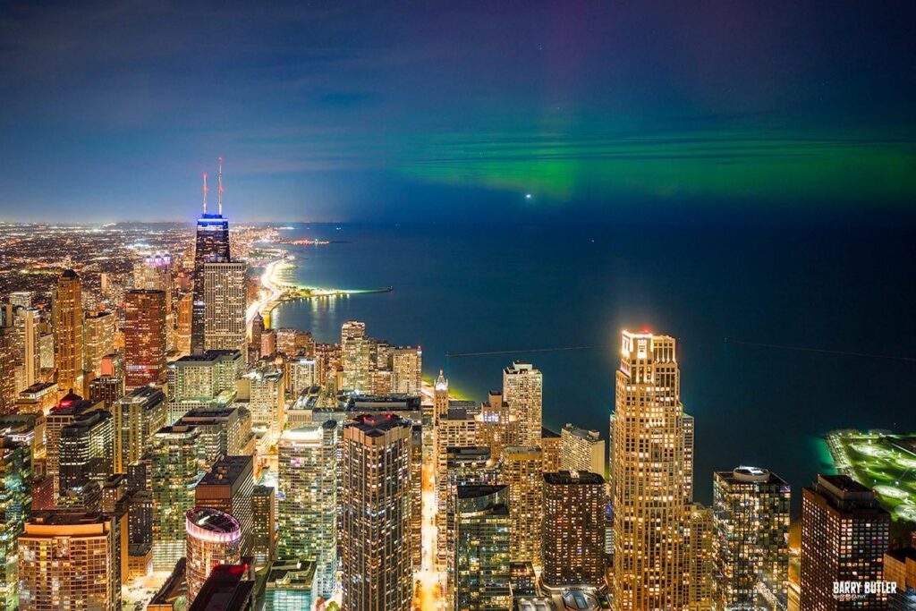 Tonight's Northern Lights Over Chicago by Barry Butler