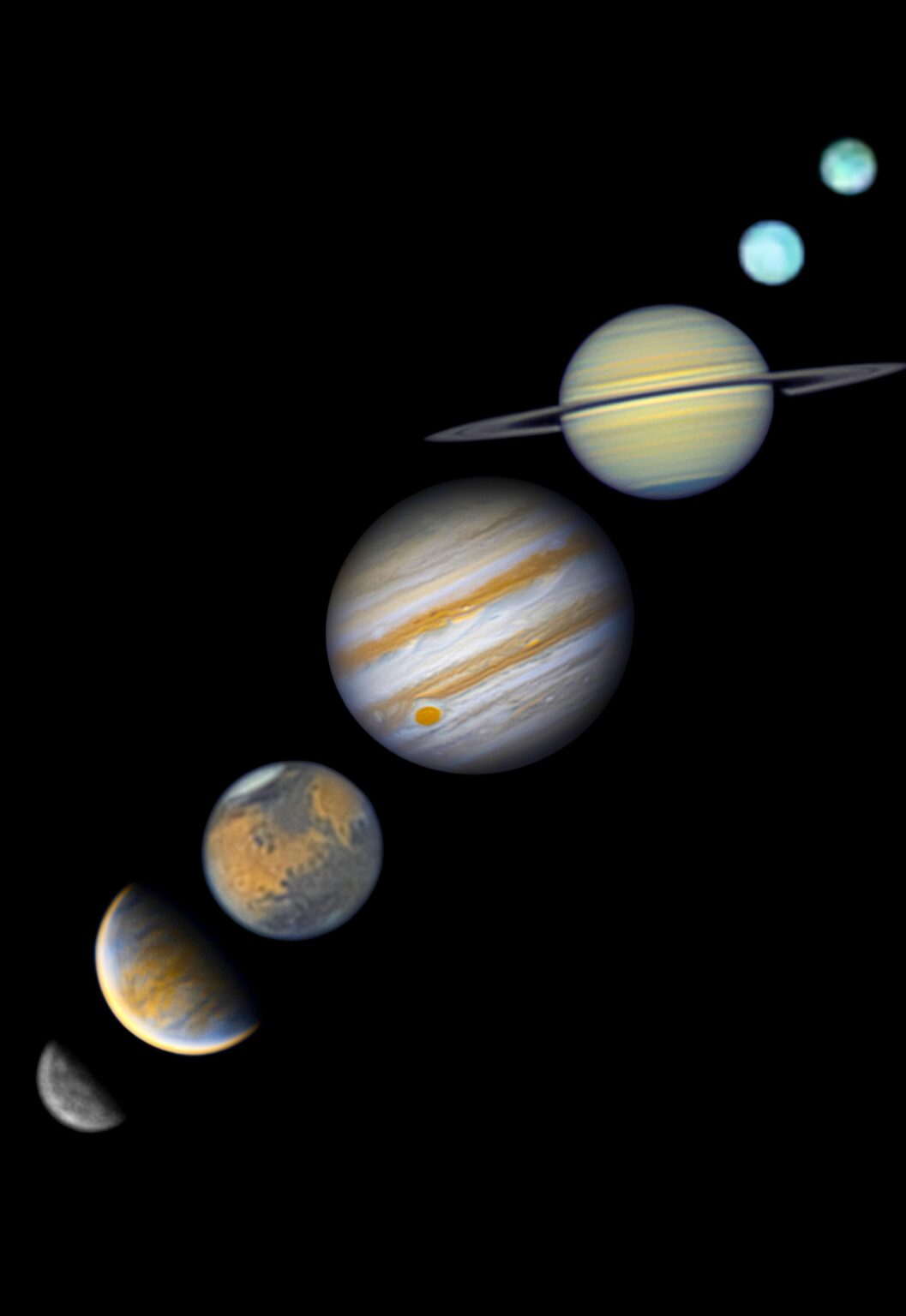 The Worlds of the Solar System in 2025 Through my Telescope, Taken From my Yard in Washington State.