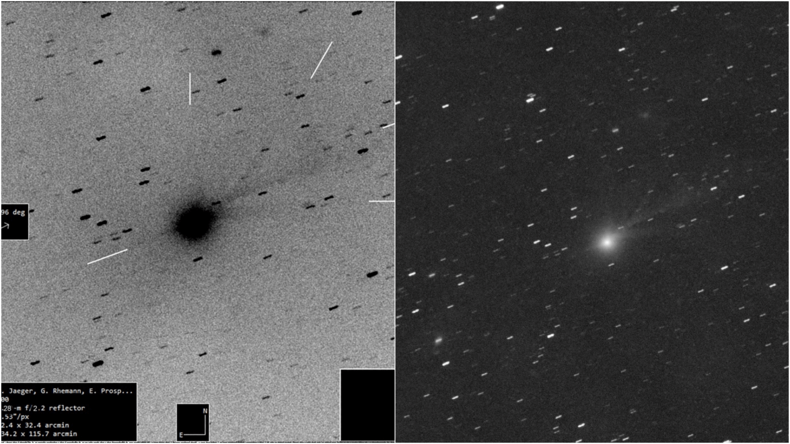 3I/ATLAS showed a complex tail structure early this morning. By M. Jäger, G. Rhemann, E. Prosperi  G00