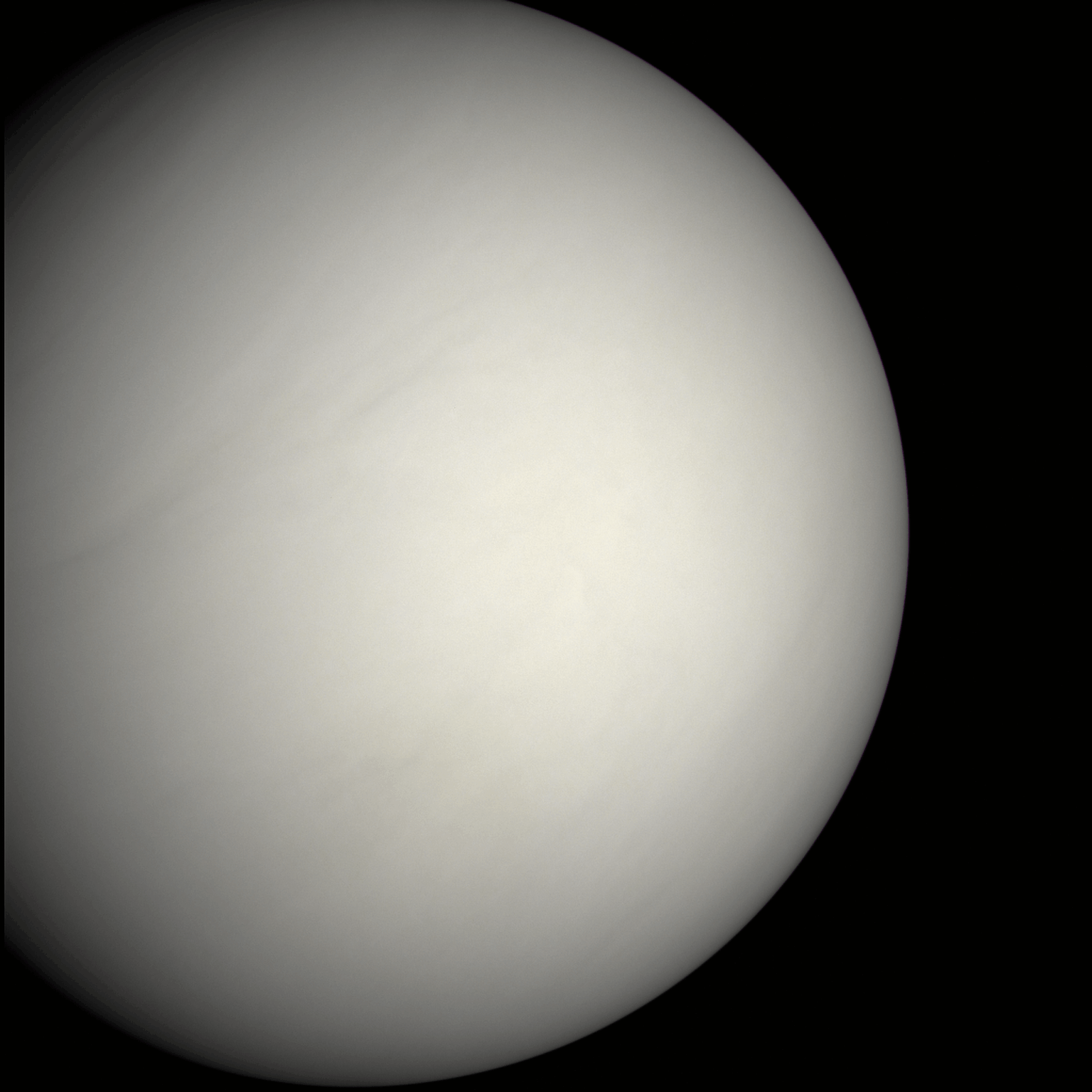 Most of Venusian photos are false-color, taken either in IR or UV.  For human eye, this is how Venus would look like.