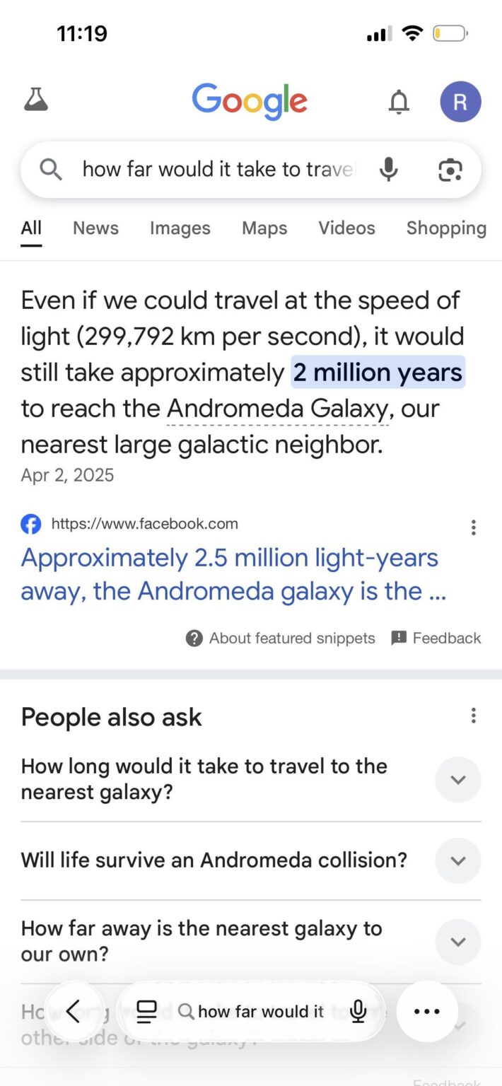 a 2000 mph alien spaceship can’t travel to Earth if there from the Andromeda Galaxy