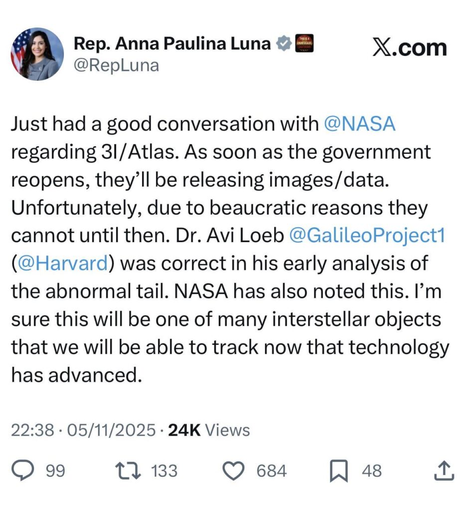 Thanks Dr. Avi Loeb, we don’t have to go to work after December coz the Aliens are here!