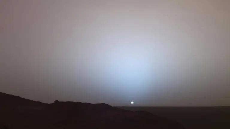 Sunsets on Mars are blue