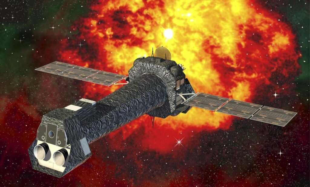 Scientists detect monster ‘coronal mass ejection’ from nearby star that could rip the atmosphere off a planet An artistic rendering of the XMM-Newton (X-ray multi-mirror mission) space telescope. A study of archival data from the XMM-Newton and the Chandra X-ray space telescopes found evidence of high levels of X-ray emission from the nearby Magnificent Seven neutron stars, which may arise from the hypothetical particles known as axions.
